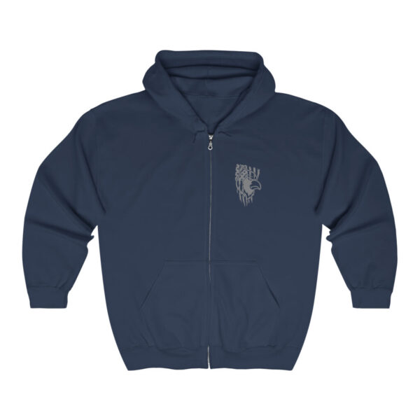Unisex Heavy Blend™ Full Zip Hooded Sweatshirt Gray Logo (Front Only)