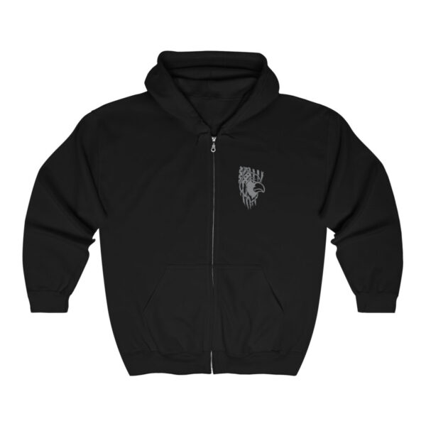 Unisex Heavy Blend™ Full Zip Hooded Sweatshirt Gray Logo (Front Only)